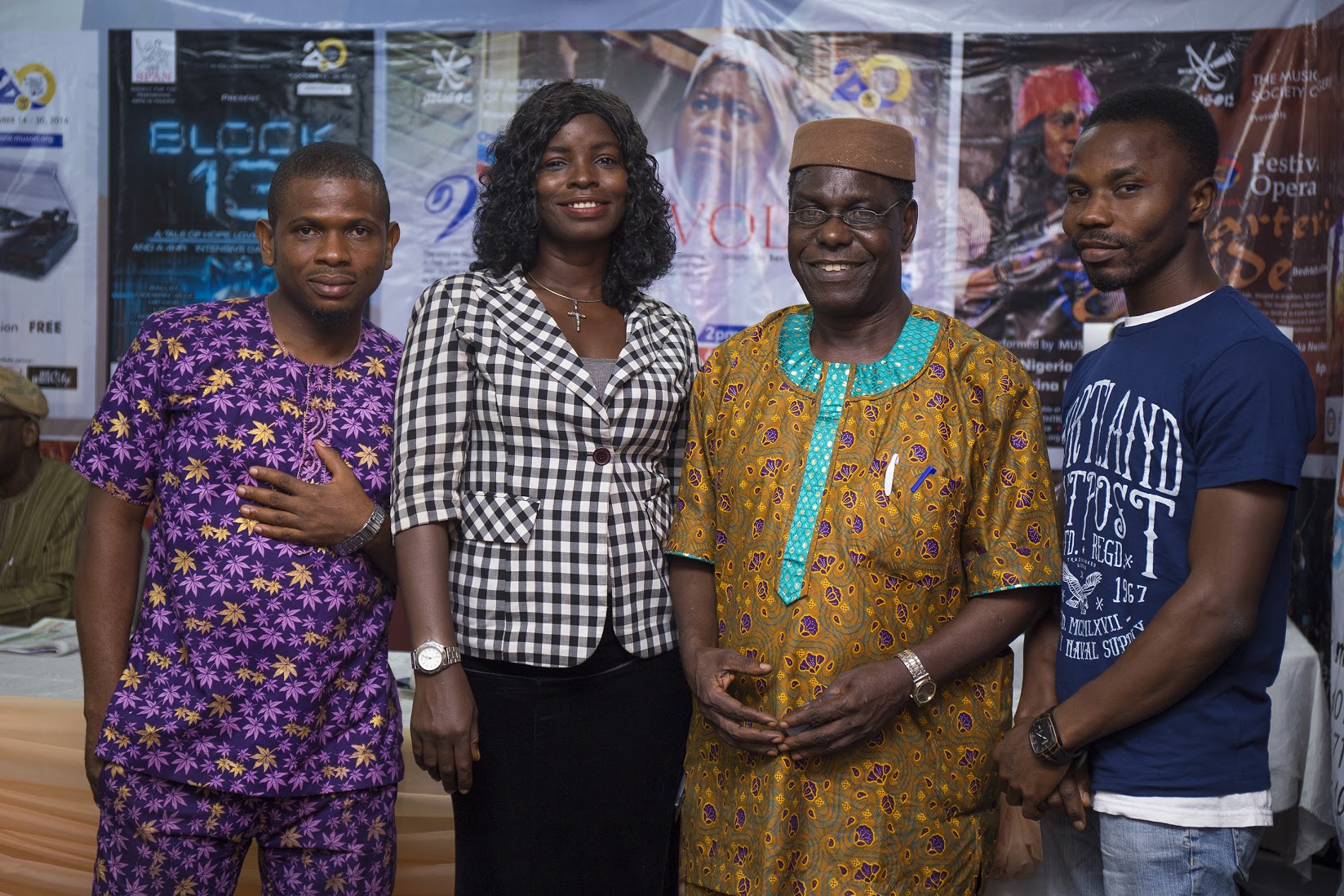Ben Tomoloju with Cast of The Wives Revolt