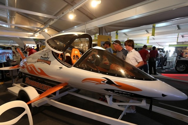Customers at the Big Boys Toys exhibition