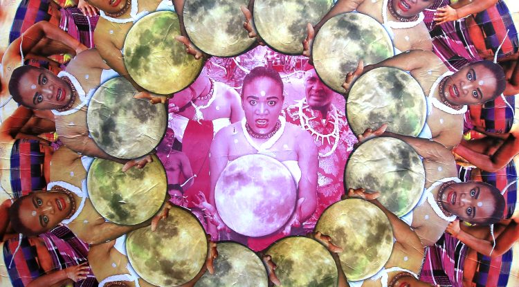Francois Beaurain, Princess of the Moon, 2017, Collage, 152 x 153 cm