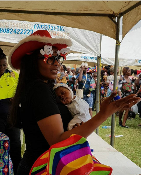 Ibidunni Ighodalo with one of the babies