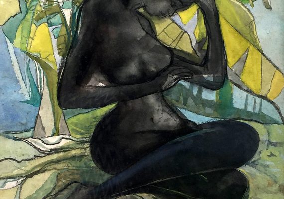 Ben Enwonwu_Negritude_1990_Watercolour on paper_78.5 x 53 cm (1)