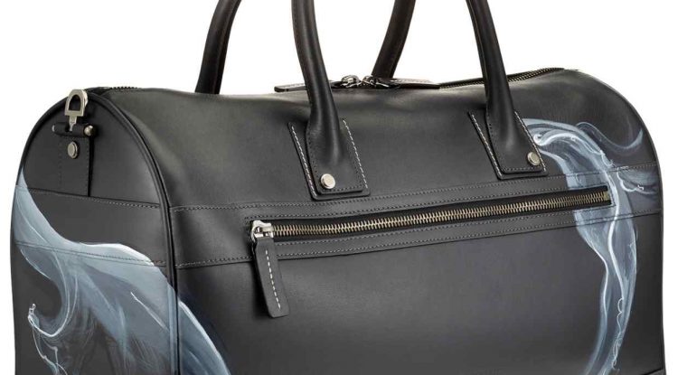 Gladstone London leather G9 duffel bag in Smoke