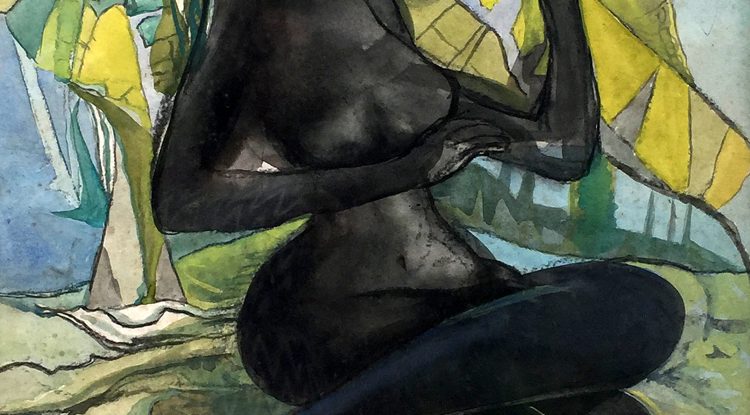 Ben Enwonwu_Negritude_1990_Watercolour on paper_78.5 x 53 cm